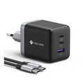 NOVOO Chargeur USB C 100W GaN, Chargeur Rapide Multiport [3-Ports] pour MacBook Pro/Air, iPhone 15/14, iPad - Inclus Câble 100W PD