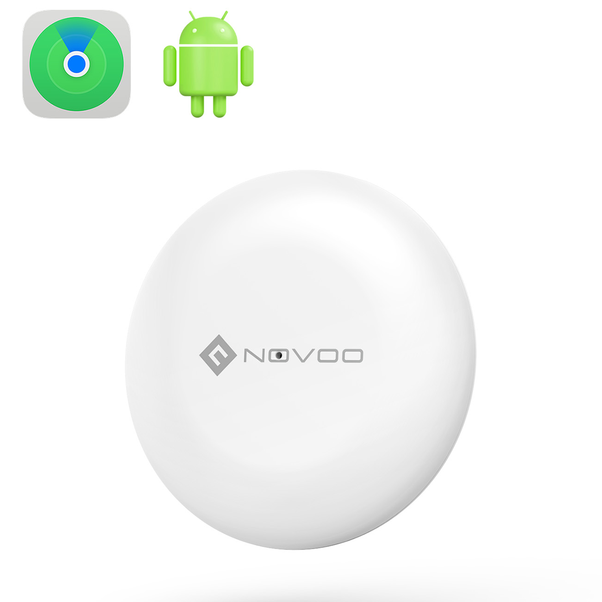 NOVOO Localisateur de clés intelligent Air Tag compatible avec Apple Où est ? APP(iOS) ou Google, Bluetooth KeyFinder Batterie remplaçable pour