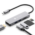 NOVOO R5 Hub USB-C 5 en 1 vers HDMI 4K@60Hz, Lecteur de Carte SD & Micro SD, 2 x USB 3.0, Adaptateur en Aluminium pour MacBook Pro, New MacBook, ChromeBook Pixel, Matebook PC Tablette Type-C