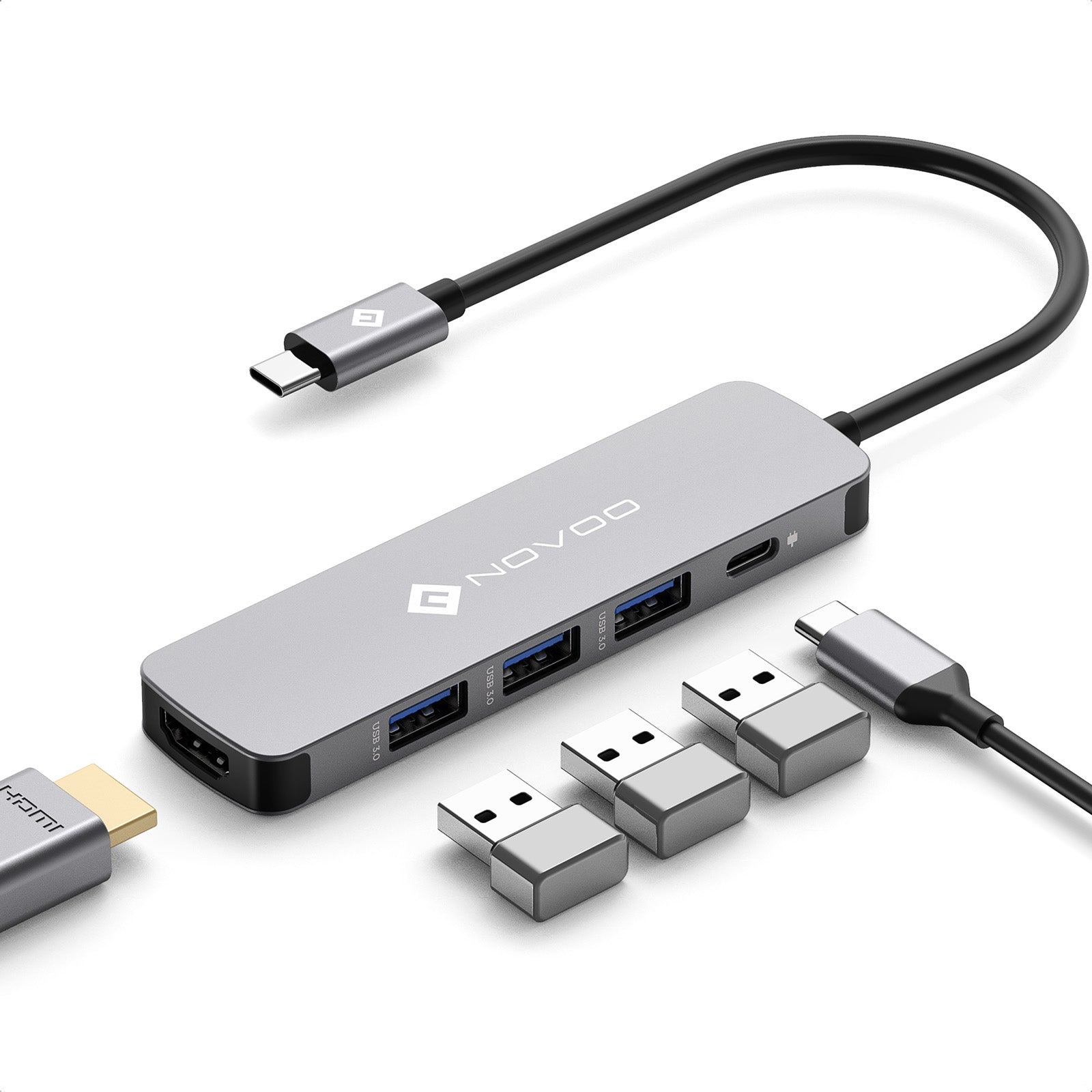 5 en 1 Adaptateur 1 USB 3.0 et 2 USB 2.0, Multiport Hub Lecteurs