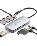 NOVOO R9C Hub USB C 9-en-1 Adaptateur USB vers HDMI 4K@60Hz, 5 Ports USB, 100W PD, SD/TF