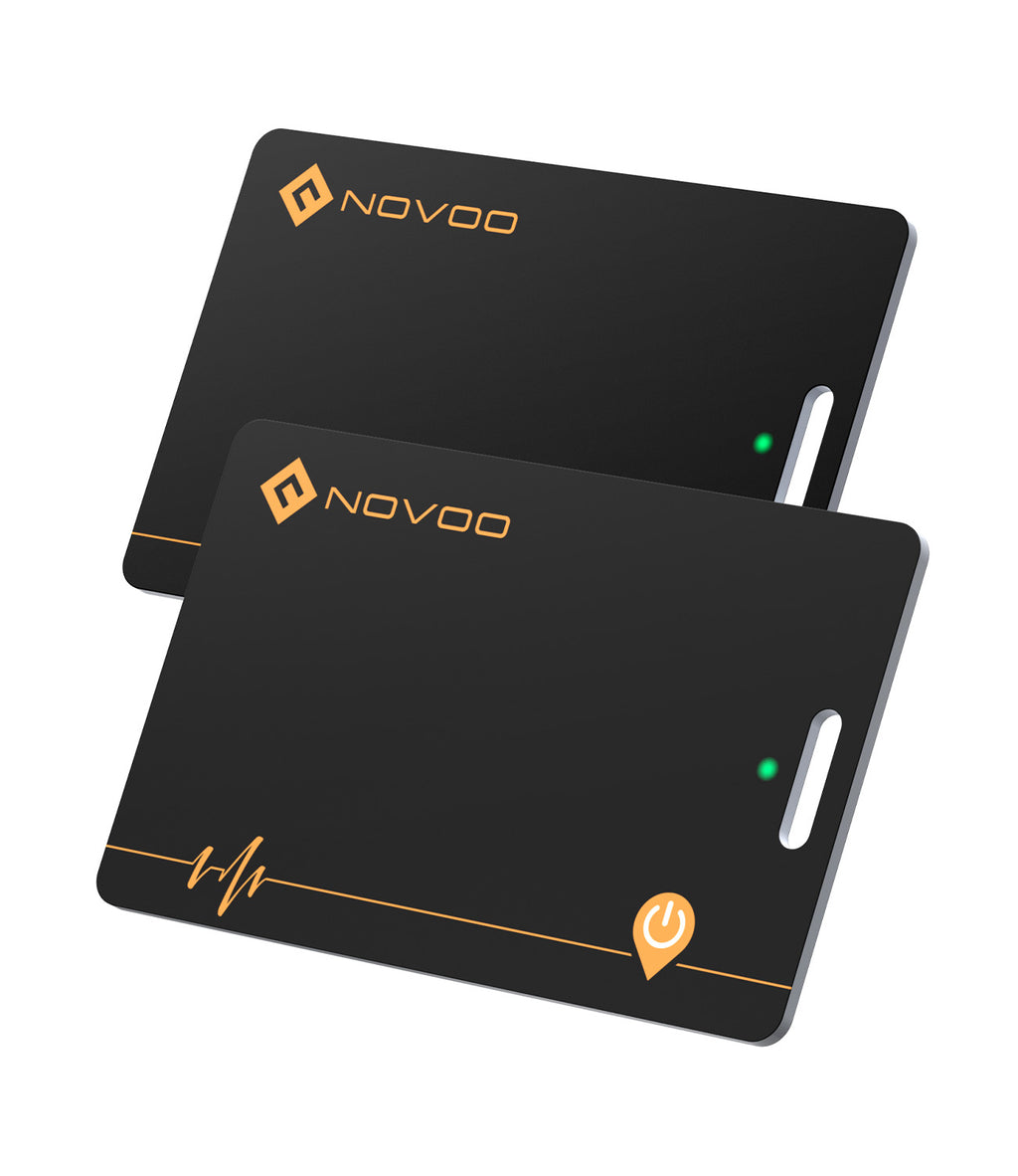 Carte Air Tag NOVOO — Traceur Bluetooth Rechargeable Sans Fil, Étanche IP68 pour Portefeuille & Bagages