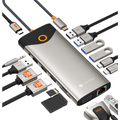 Station d'accueil USB-C Hub multiport 15-en-1 NOVOO - Triple Affichage 4K, Bouton de Confidentialité "Screen-Off" – Pour MacBook, Dell, HP, Lenovo