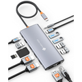 NOVOO 14-en-1 Docking Station Triple Moniteur, Hub USB C vers Dual HDMI, 8K Displayport, Ethernet RJ45, 100W PD, USB 3.0/2.0, SD/TF et Audio, Station d'accueil USB C pour MacBook HP Dell