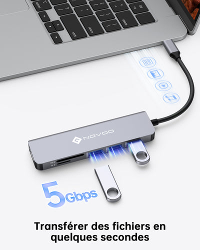 NOVOO 6 IN 1 TYPE C HUB ADAPTER DONGLE WITH 4K HDMI