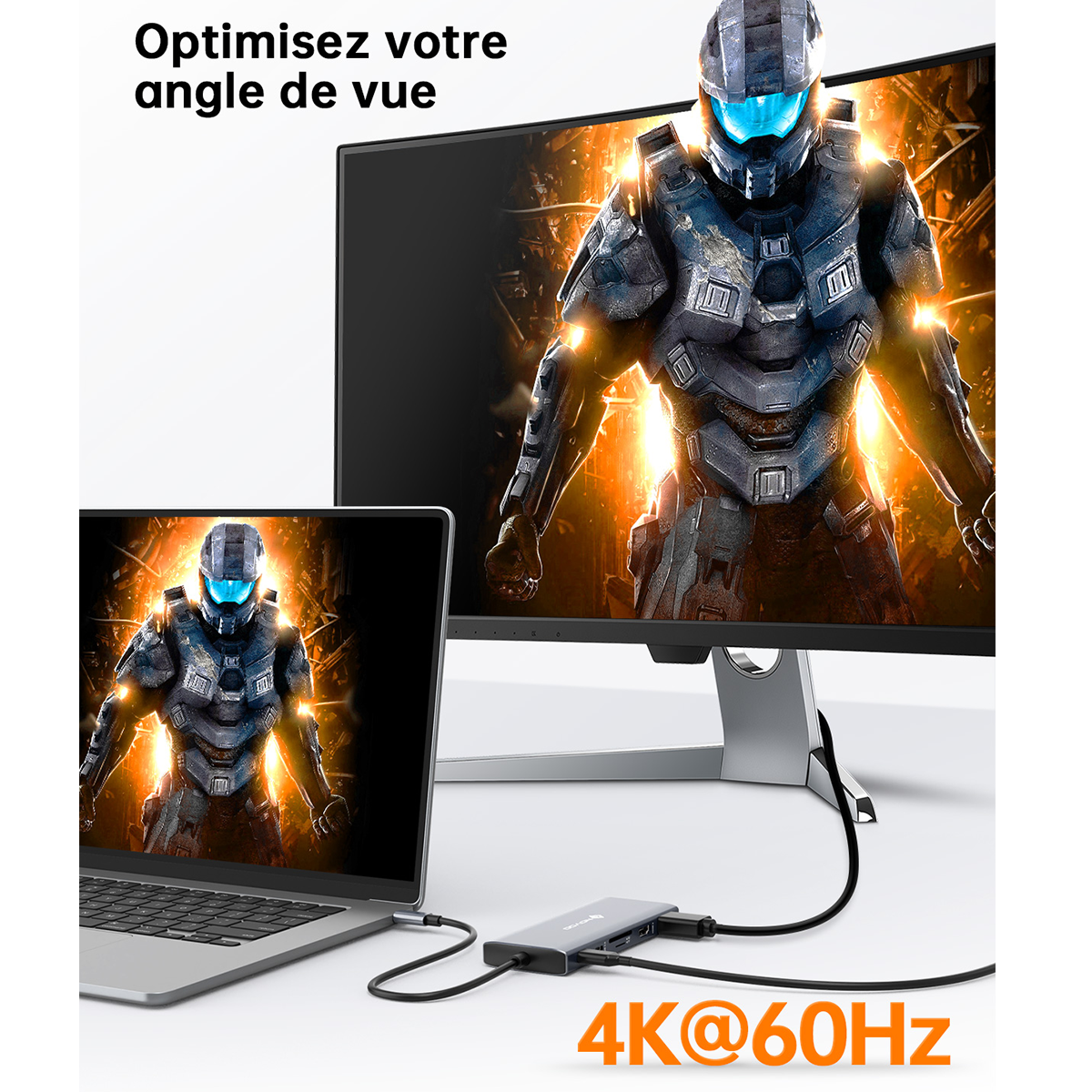 NOVOO RM12A Docking Station d'accueil USB C 12-en-1, Dual 4K HDMI, VGA, 5 USB Ports, 100W PD, Lecteur SD/TF, Compatible MacBook/Dell/HP/Surface