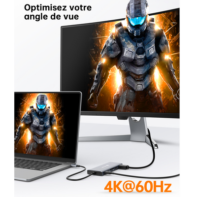 NOVOO RM12A Docking Station d'accueil USB C 12-en-1, Dual 4K HDMI, VGA, 5 USB Ports, 100W PD, Lecteur SD/TF, Compatible MacBook/Dell/HP/Surface