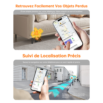 NOVOO Smart Air Tag Ultra-Fin Localisateur d'objets Localisation d'articles Tracker Carte Compatible avec Apple Find My (iOS only)