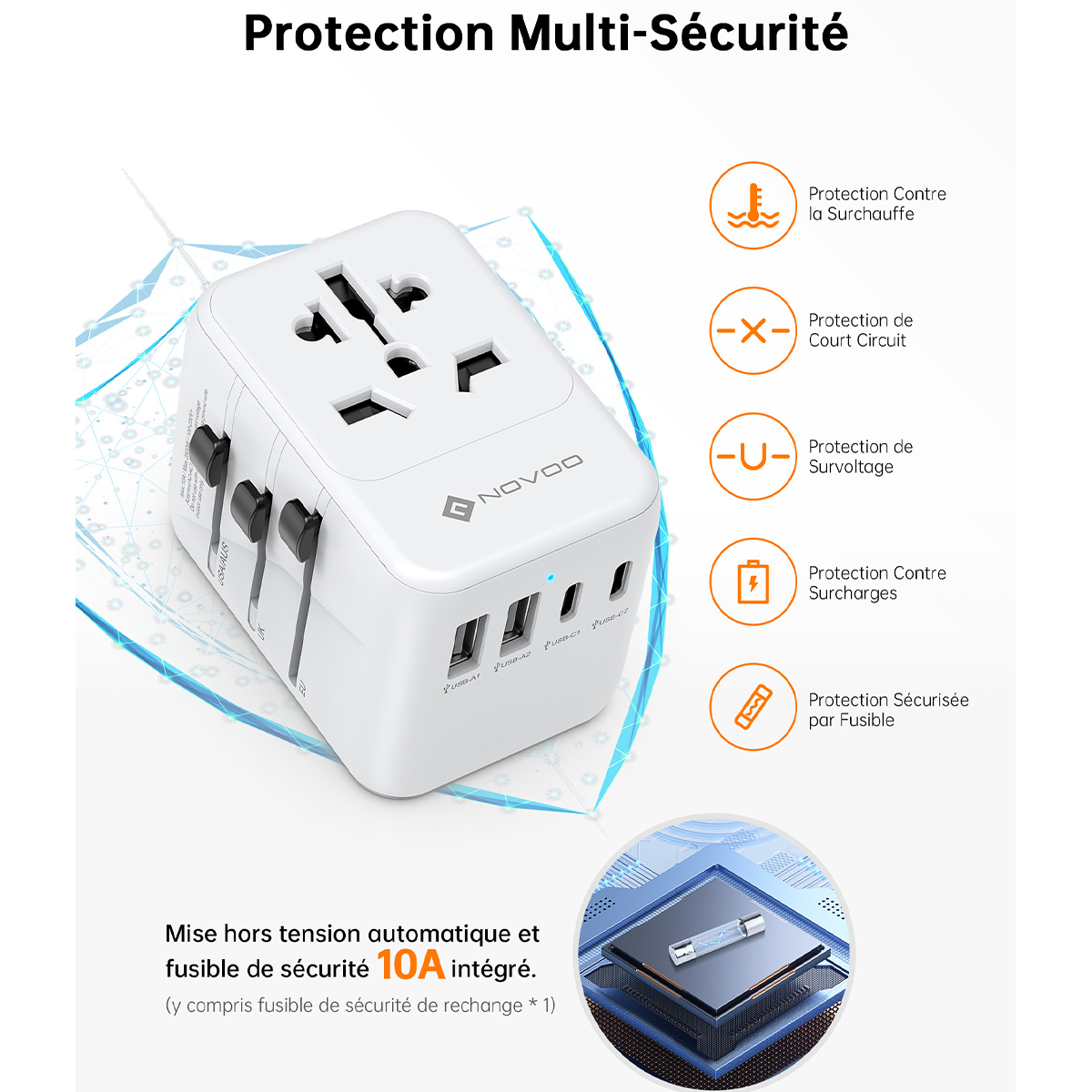 ✈️ NOVOO : L'Adaptateur Universel Indispensable pour vos Voyages !
