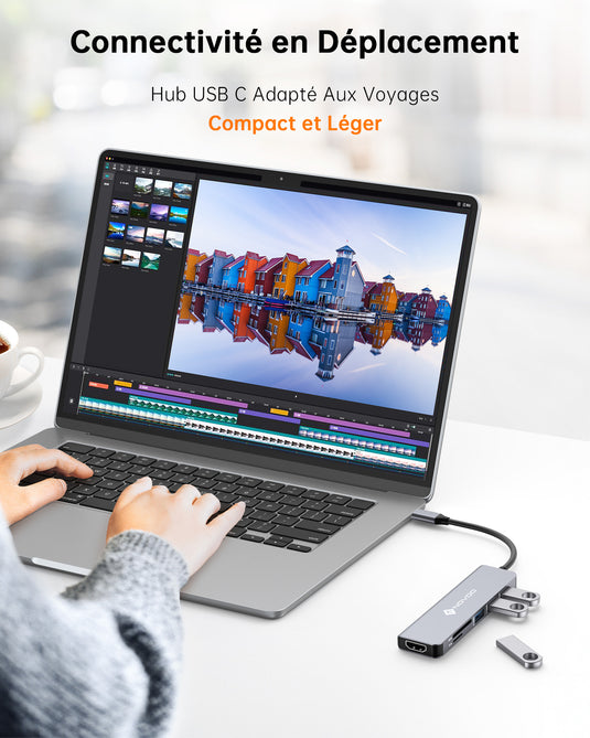 NOVOO 6 IN 1 TYPE C HUB ADAPTER DONGLE WITH 4K HDMI