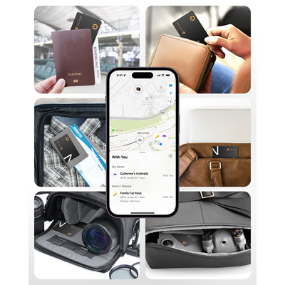 NOVOO Smart Air Tag Ultra-Fin Localisateur d'objets Localisation d'articles Tracker Carte Compatible avec Apple Find My (iOS only)