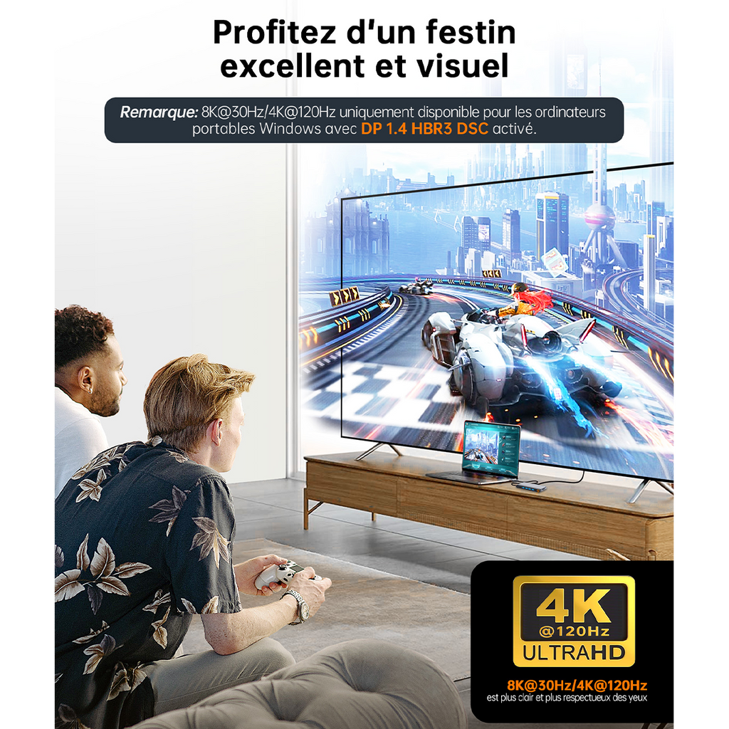 NOVOO Station d'accueil 14-en-1 USB-C : 8K DP, Triple/Quadruple Affichage, PD 100W & Ethernet, hub USB C Adaptateur