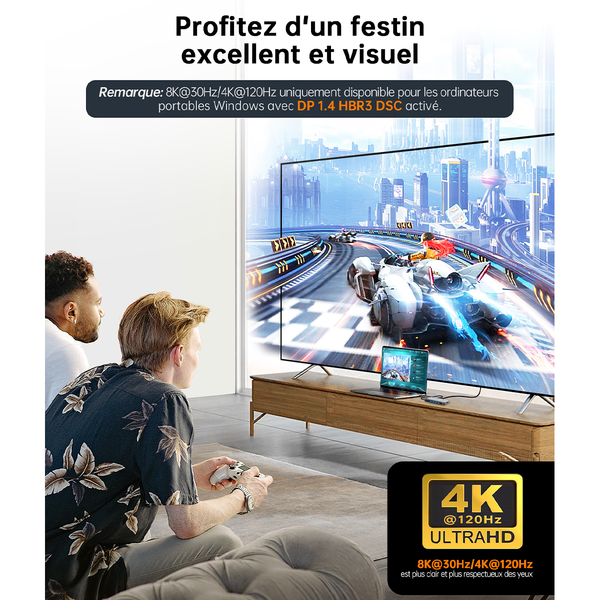 NOVOO Station d'accueil 14-en-1 USB-C : 8K DP, Triple/Quadruple Affichage, PD 100W & Ethernet, hub USB C Adaptateur