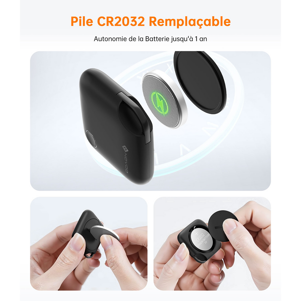 NOVOO Smart Tag - Localisateur de Clé 4-Pack Compatible avec Apple Find My | Alternative au Apple AirTag