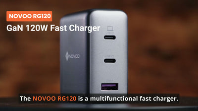 NOVOO Chargeur 120W USB C Rapide 3 Ports avec GaN Tech Compatible avec iPhone 15 Plus Pro Max 14 13 Pro 12 Galaxy S23 Ultra Plus S22 MacBook Pro Air M1 M2