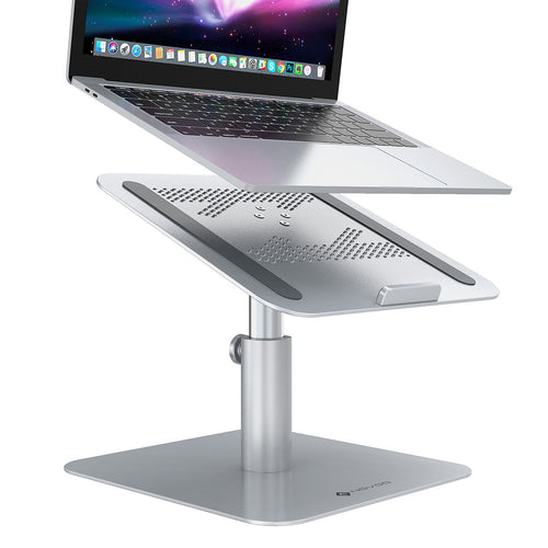 Novoo Support pour ordinateur portable rotatif à 360 °, inclinable et réglable en hauteur en aluminium ergonomique
