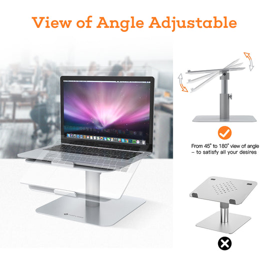 Novoo Support pour ordinateur portable rotatif à 360 °, inclinable et réglable en hauteur en aluminium ergonomique