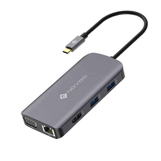 STATION D'ACCUEIL USB C 9 EN 1 DOUBLE MONITEUR HDMI - NOVOO